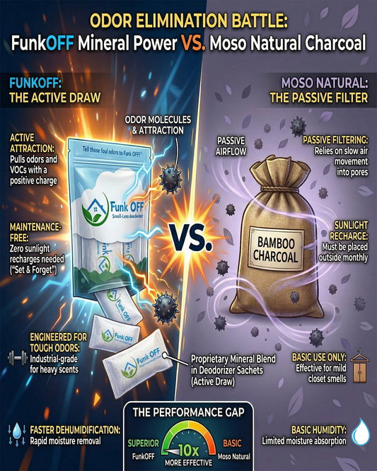 FunkOFF Mineral Power vs. Moso Natural Charcoal